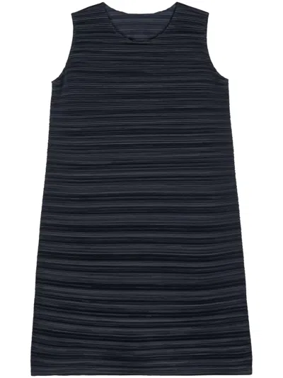 Issey Miyake Sheer Bounce Midikleid Mit Falten In Blau