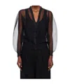 Issey Miyake Sheer Knit Nylon Cardigan In Black
