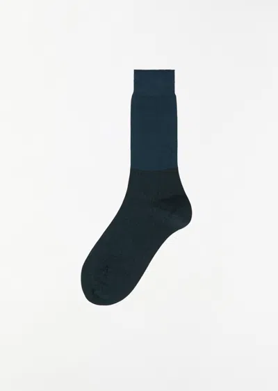 Issey Miyake Sheer Rib Socks In 78 Dark Navy