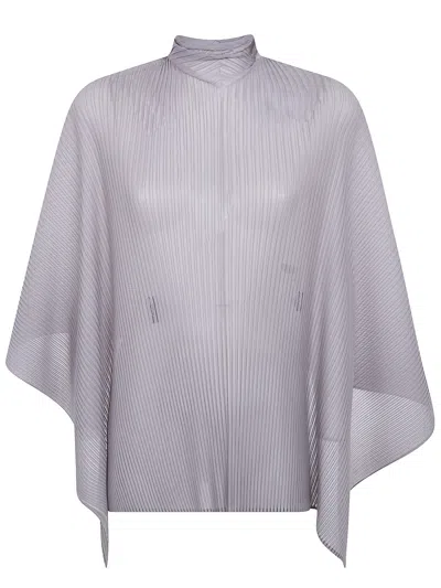 Issey Miyake Sheer Scarf Pleats Shirt In Multi