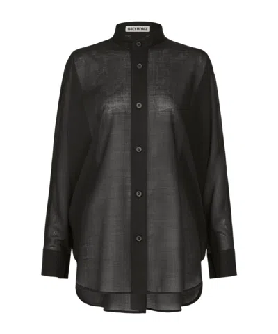 Issey Miyake Sheer Wool  Shirt In Black
