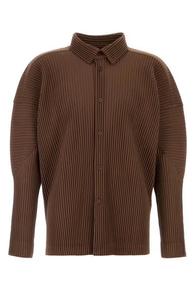 ISSEY MIYAKE CAMICIA IN POLIESTERE MARRONE UOMO