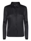 Issey Miyake Womens Black Pleated Collared Relaxed-fit Knitted Shirt In Black
