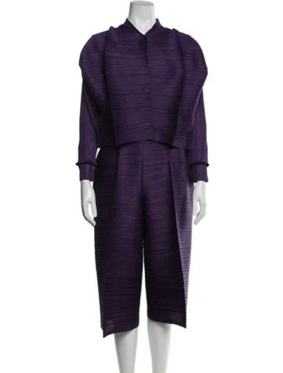 Pre-owned Issey Miyake Short Set In Purple