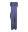 Issey Miyake Short-sleeve Cotton Denim Jumpsuit In Blue