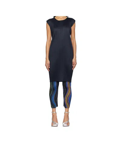 Issey Miyake Navy New Colorful Basics 4 Midi Dress In 75 Navy