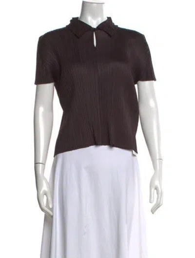 Pre-owned Issey Miyake Short Sleeve Polo In Brown