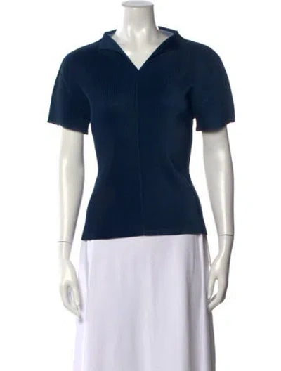 Pre-owned Issey Miyake Short Sleeve Polo W/ Tags In Blue