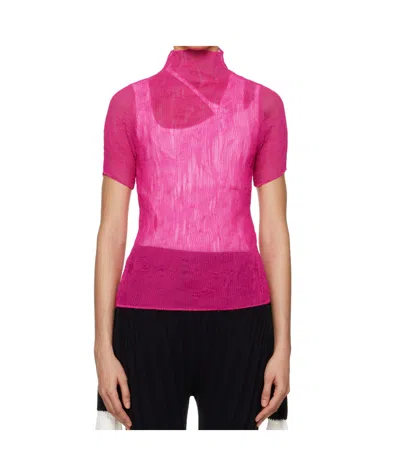 Issey Miyake Short Sleeve T-shirt In Pink