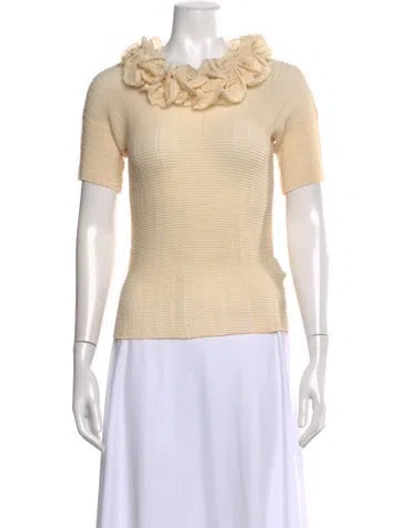 Pre-owned Issey Miyake Short Sleeve Top W/ Tags In Neutral