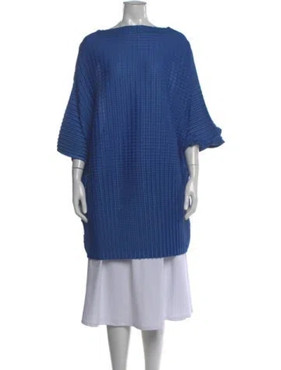 Pre-owned Issey Miyake Short Sleeve Tunic In Blue