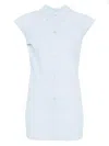 Issey Miyake Short-sleeved Buttoned Blouse In Blue