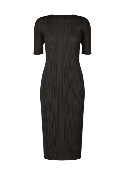 Issey Miyake Short-sleeved Dress In Black