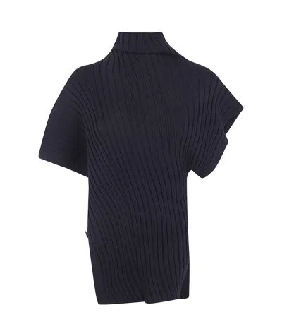 Issey Miyake Short-sleeved Knitted Cardigan In Blue