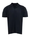 Issey Miyake Short-sleeved Polo Collar T-shirt In Black