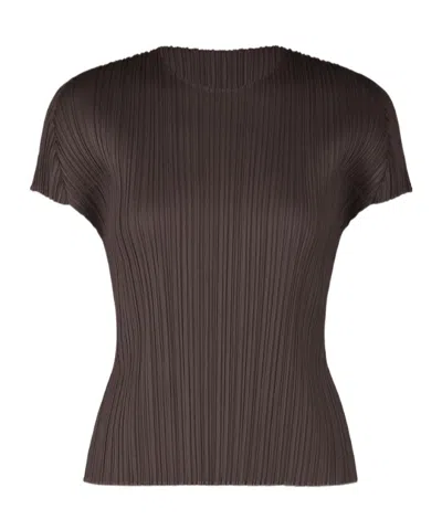 Issey Miyake Short-sleeved Shirt In Brown