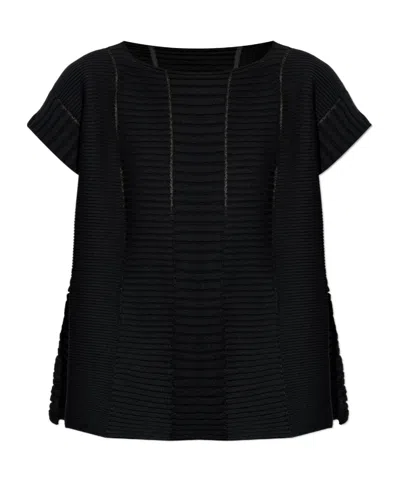 Issey Miyake Short-sleeved Sweater In Black