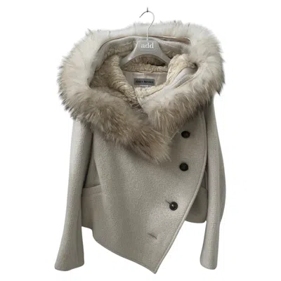 Pre-owned Issey Miyake Short White Women's Coat