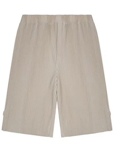 Issey Miyake Duomo Beige Wear Or Wrap Bermuda Shorts In Brown