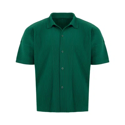 Pre-owned Issey Miyake Short-sleeve Button Down 'fence Green' | Men's Size 2