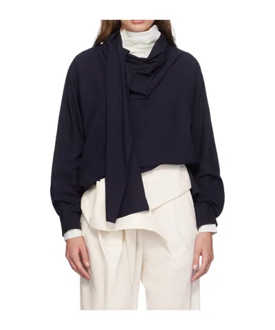 Issey Miyake Side Sewn Shirt With Slit In Black