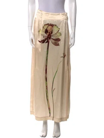 Pre-owned Issey Miyake Silk Midi Length Skirt In Neutral