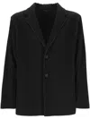 Issey Miyake Pleated Single-breasted Button Blazer In Black