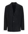 Issey Miyake Pleated Fabric Single-breasted Blazer In Black