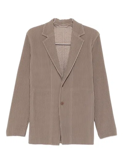 Issey Miyake Single-breasted Blazer In Brown