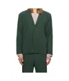 Issey Miyake Single-breasted Blazer In Green