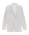 Issey Miyake Plissé-effect Single-breasted Blazer In White