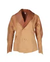Issey Miyake Single-breasted Jacket In Beige Polyester In Brown