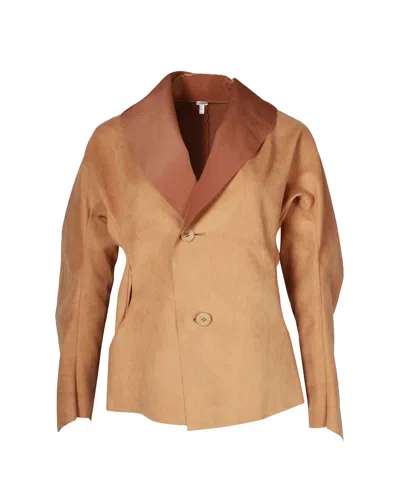 Issey Miyake Single-breasted Jacket In Beige Polyester In Brown