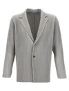 Issey Miyake Single-breasted Blazer With Long Sleeves In Gray