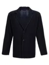 Issey Miyake Homme Plisse  Mens 15-black Pleated Relaxed-fit Knitted Jacket In Blue