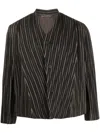Issey Miyake Single-breasted Pleated Blazer In Green