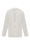 Issey Miyake Plissé-effect Single-breasted Blazer In Light Grey