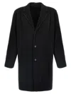 Issey Miyake Pleated Single-breasted Coat In Black