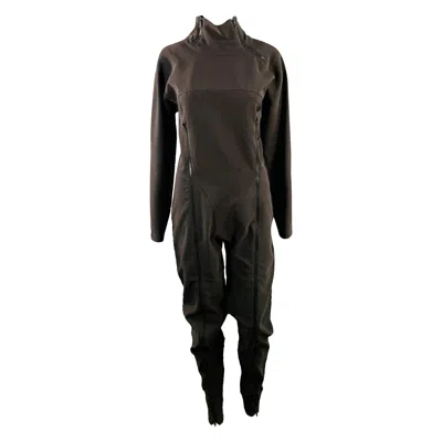 Pre-owned Issey Miyake Size M Black Polyester Blend High Neck Zip Up Jumpsuit