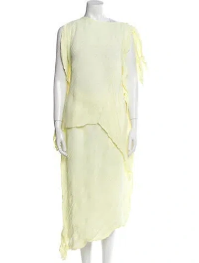 Pre-owned Issey Miyake Skirt Set In Yellow