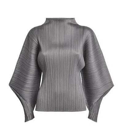 Issey Miyake Skyline High-neck Top In Gray