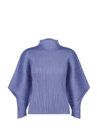 Issey Miyake Skyline Pleated Shirt In Blue