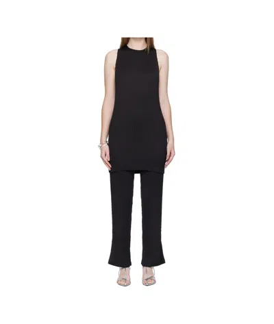 Issey Miyake Sleek Pleats Dress In Black