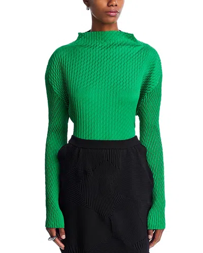 Issey Miyake Sleek Pleats Top In Green