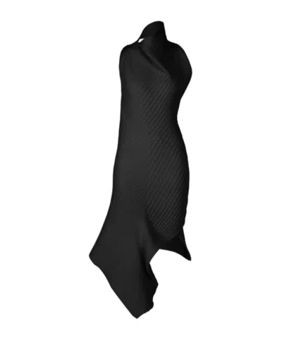 Issey Miyake Sleeveless Black Midi Dress
