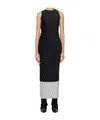 Issey Miyake Black Nuance Pleats Solid Midi Dress In Black