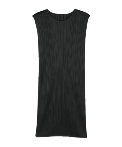 Issey Miyake Pleated Shift Dress In Multi