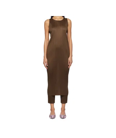 Issey Miyake Sleeveless Dress In Green