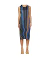 Issey Miyake Multicolor Warp Midi Dress In Multicolor