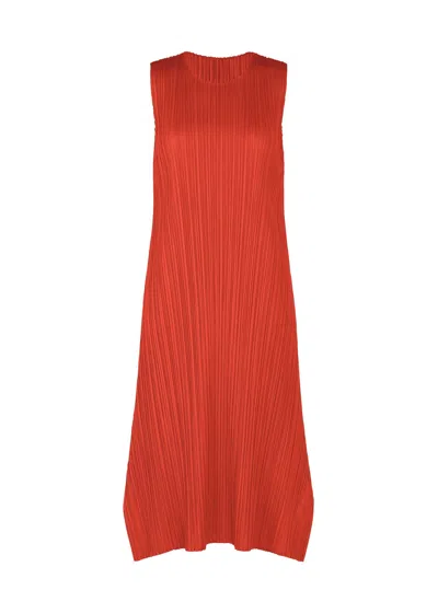Issey Miyake Sleeveless Dress In Orange